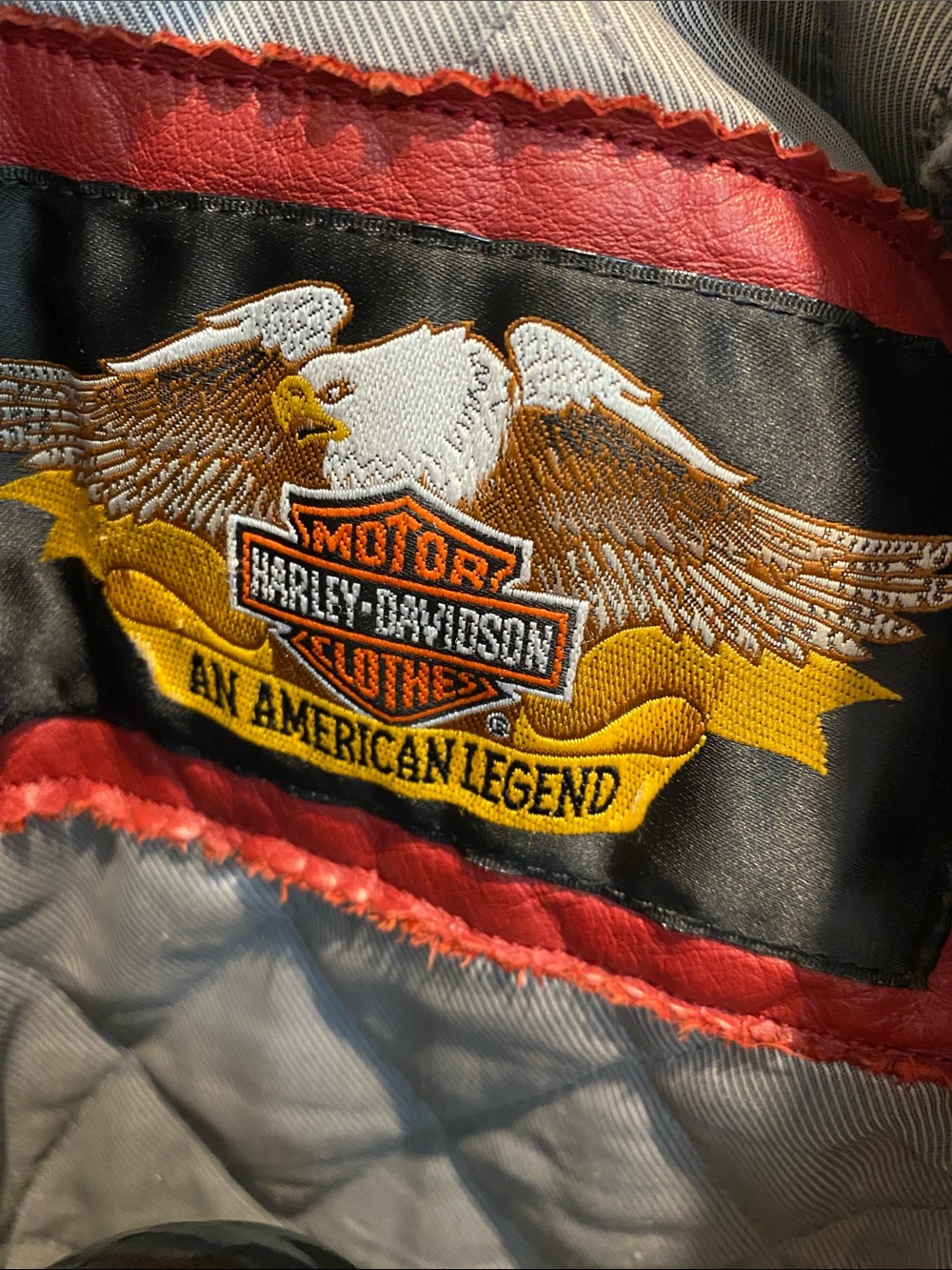Harley-Davidson Red Studded Leather Moto Jacket - Picture 6 of 7